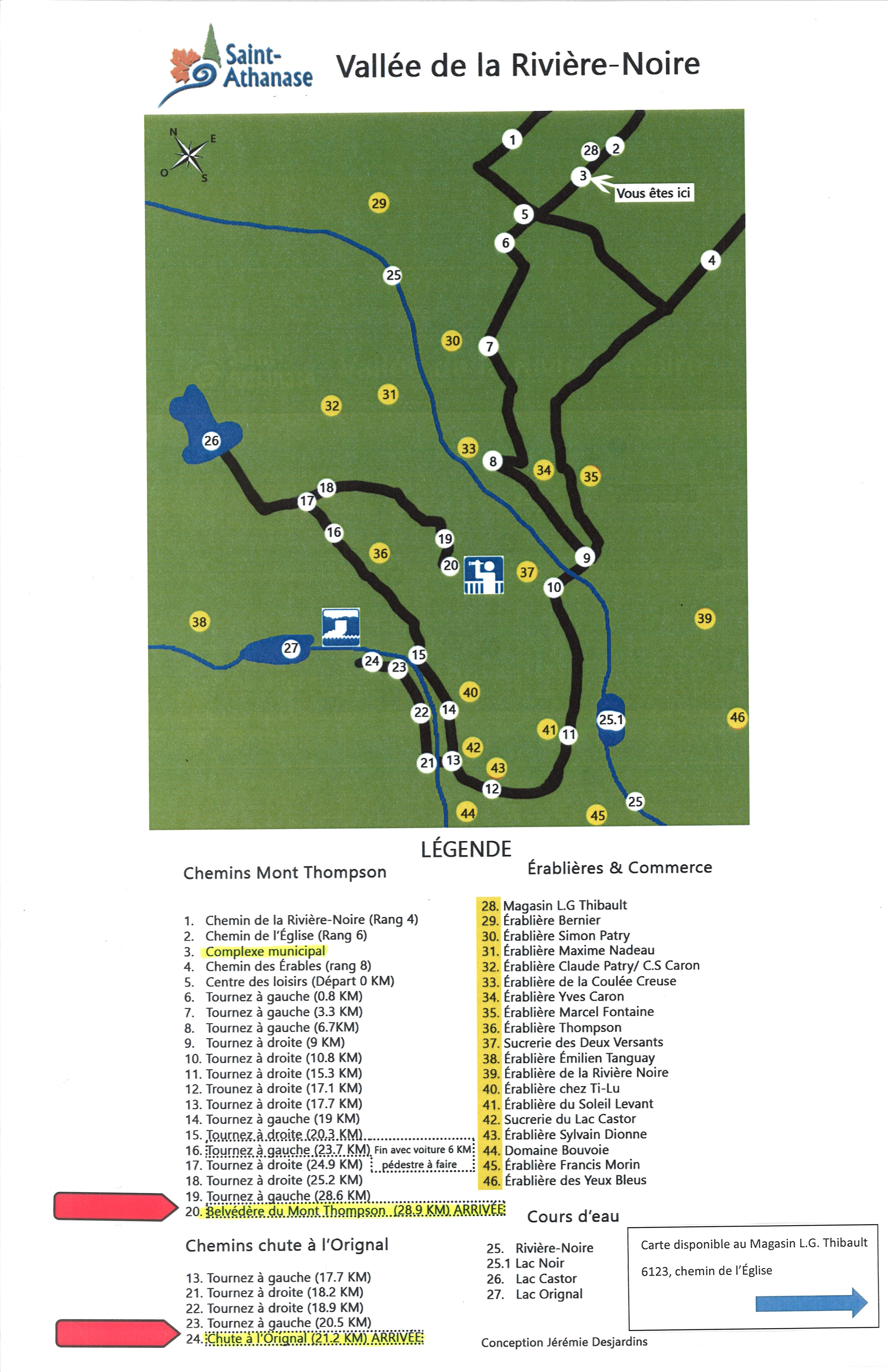 Carte Mont Thompson